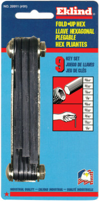Picture of #91 5/64-1/4 size fold-up hex key set