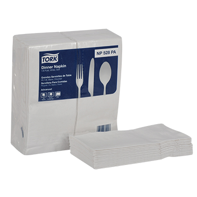 Picture of ADVANCED SOFT DINNER NAPKINS, 2-PLY, 15X17, 1/8 FOLD, WHITE, 100/PK, 28 PK/CT