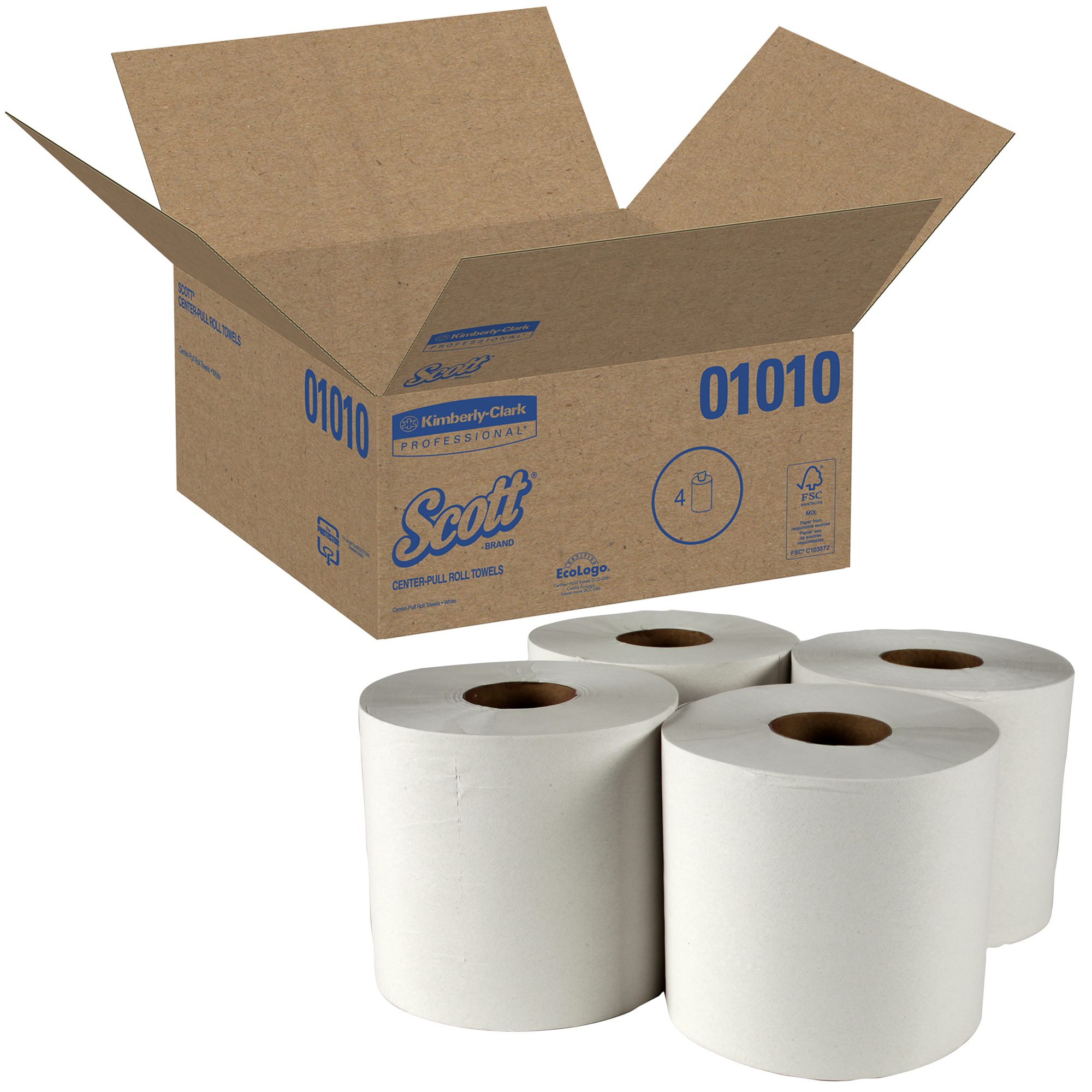 Picture of Scott Center-Pull Towels, Absorbency Pockets, 2Ply, 8 x 15, 500 Sheets/Roll, 4 Roll/Ct (KCC01010)