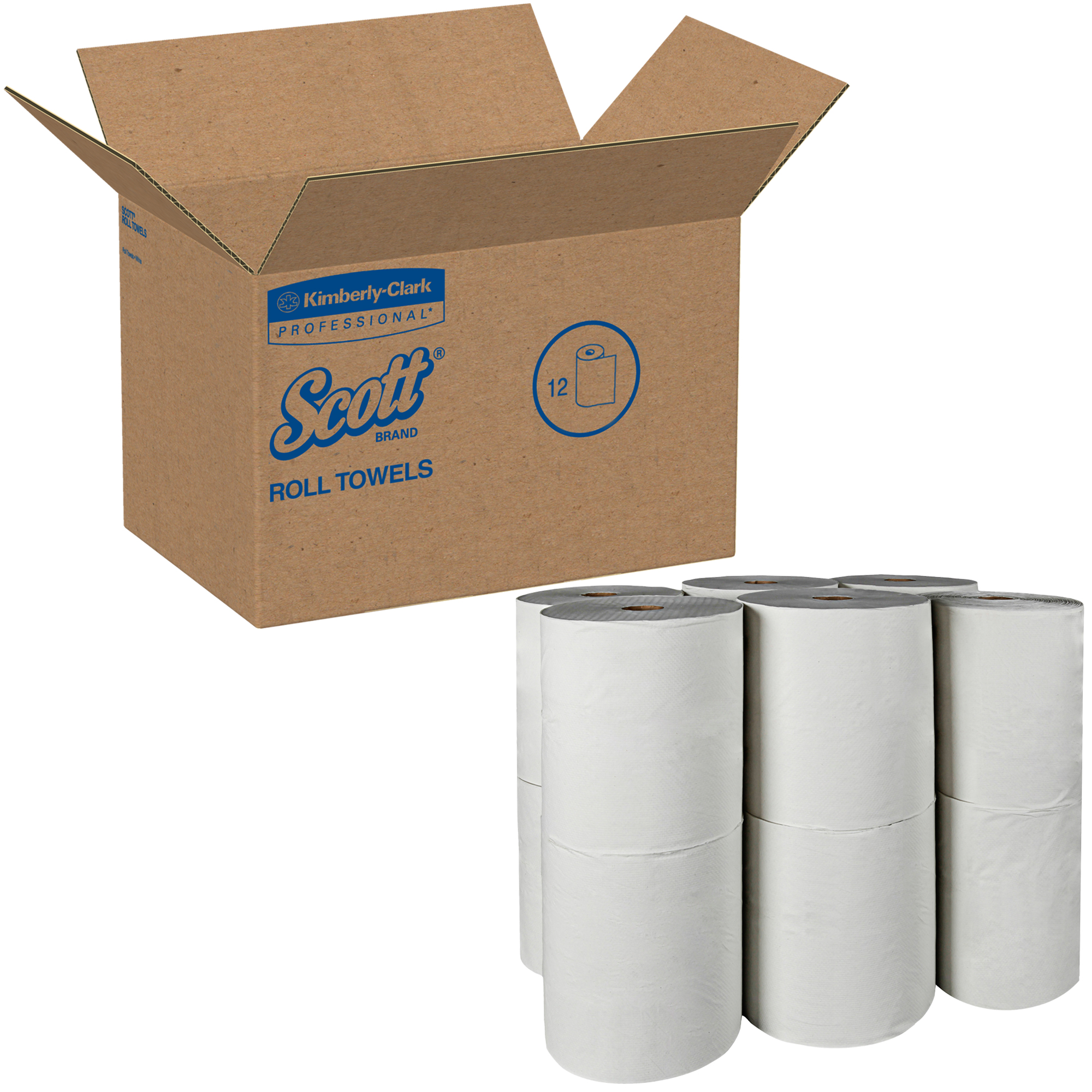 Picture of Hard Roll Towels, 100% Recycled, 1.5" Core, White, 8" x 800ft, 12 Rolls/Carton