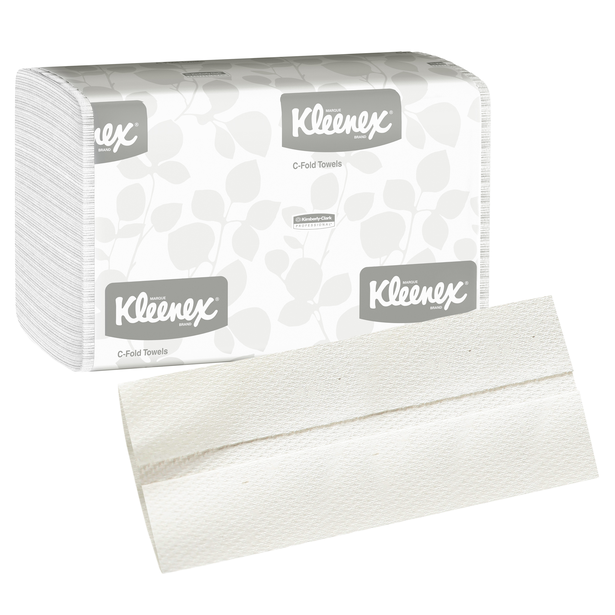 Picture of Paper Towels, Hand Towel, Premium Kleenex C-Fold, Product from a certified managed forest and 50% recycled. White, 150/Pack, 16 Packs/Carton