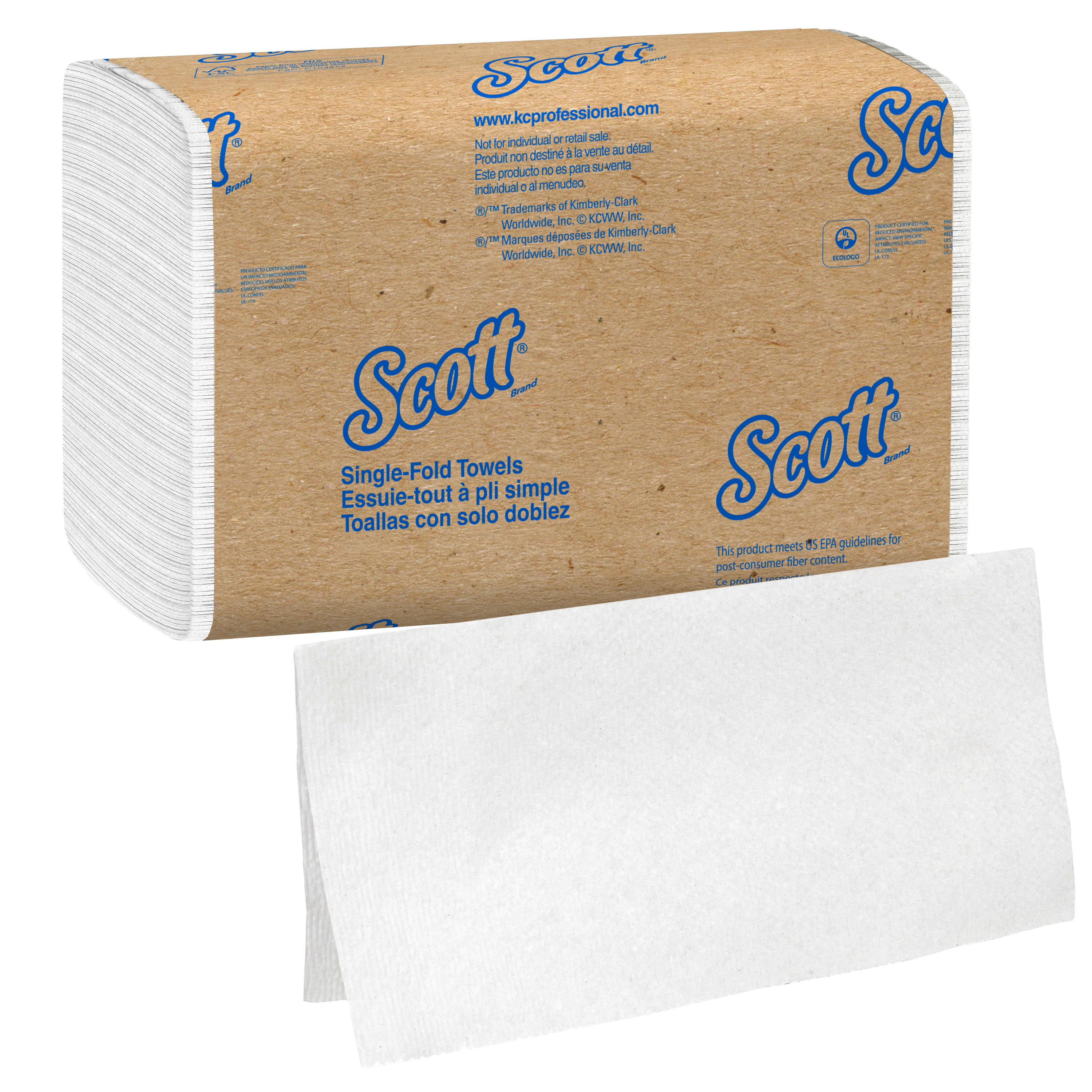 Picture of Single-Fold Towels, Absorbency Pockets, 9 3/10 x 10 1/2, 250/Pack, 16 Pk/Carton