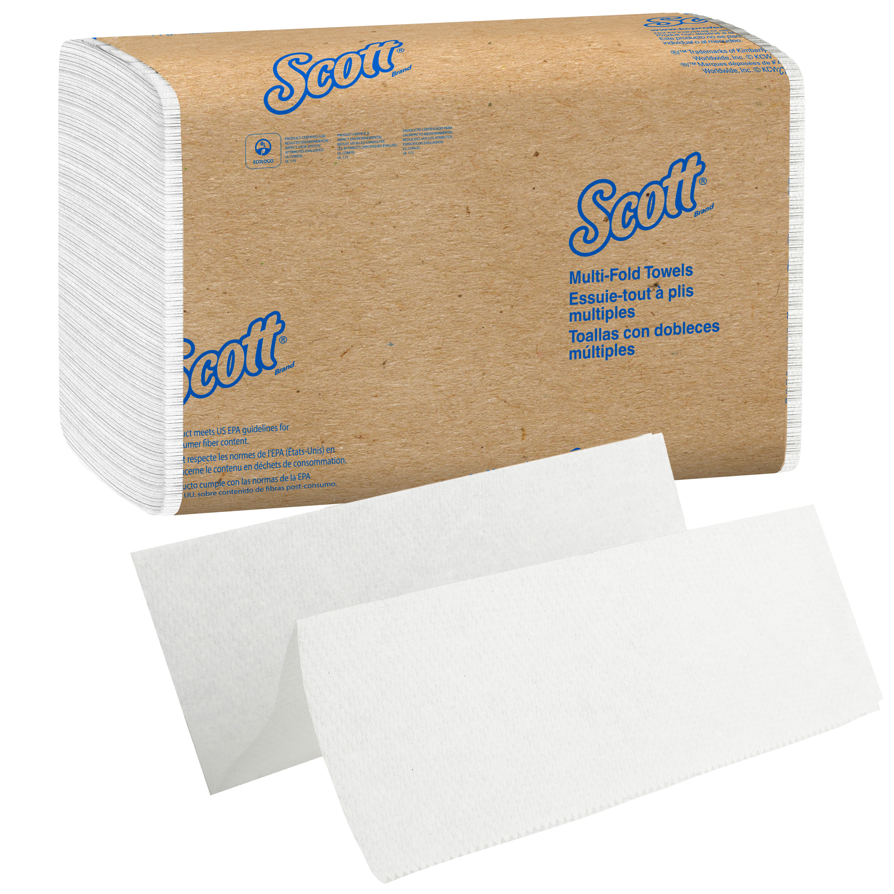 Picture of KC 1804 Premium Multi-Fold Towels, Absorbency Pockets, 9 1/5 x 9 2/5, 250/Pack, 16 Pack/Carton