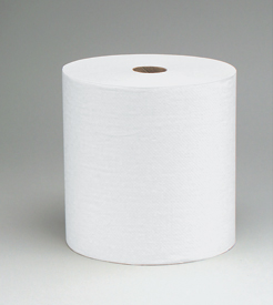 Picture of Hard Roll Towels, 1.5" Core, 8 x 400ft, White, 12 Rolls/Carton