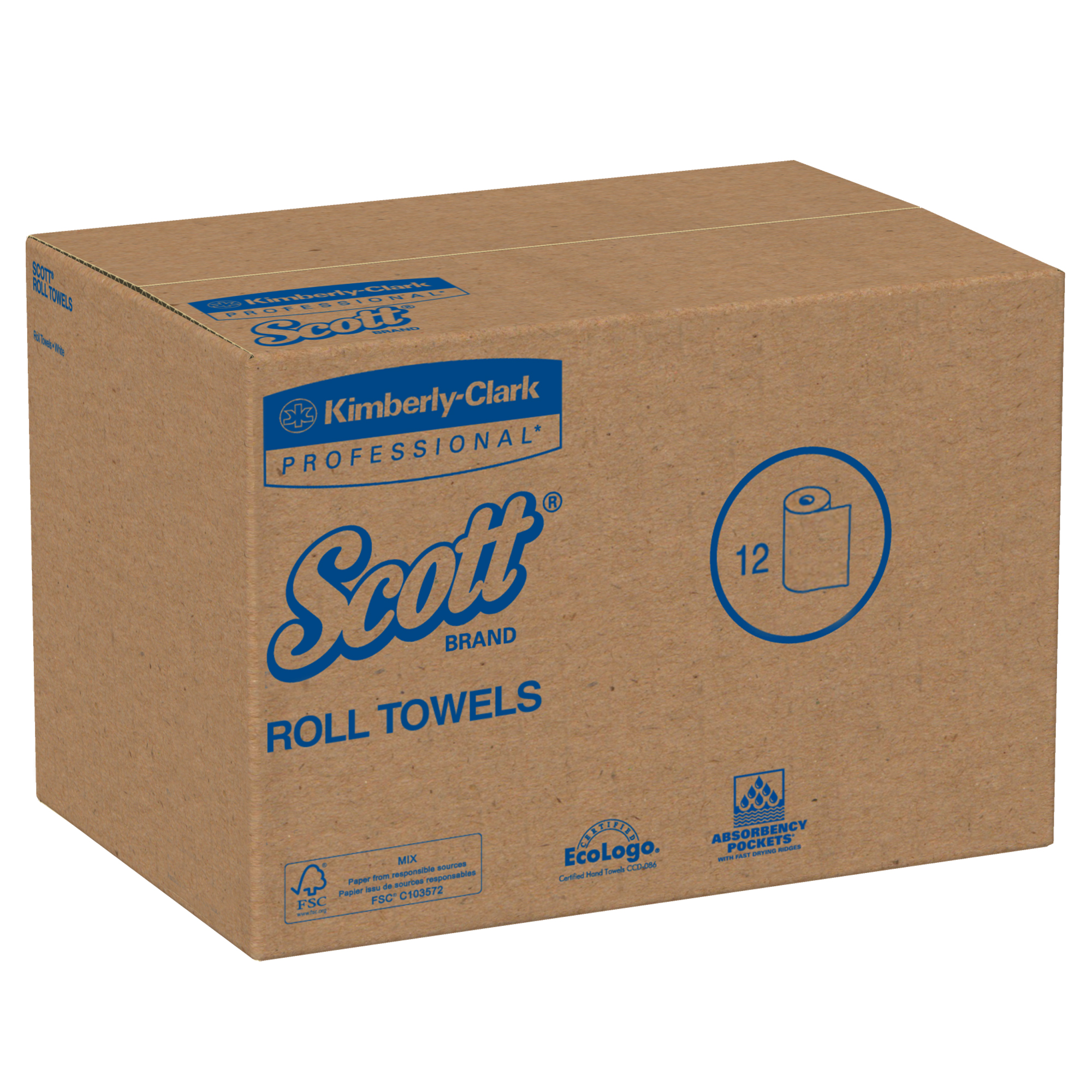 Picture of Hard Roll Towels, 1.5" Core, 8 x 400ft, White, 12 Rolls/Carton