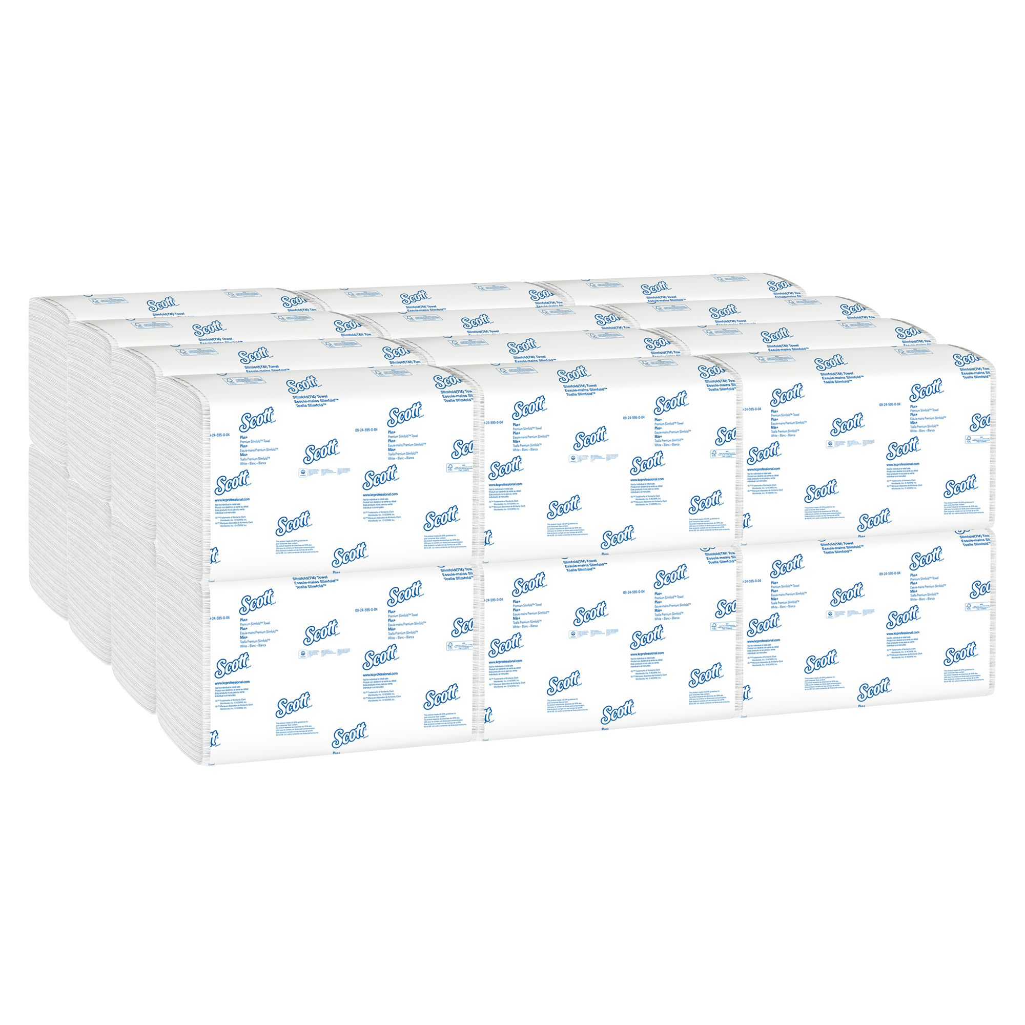 Picture of Slimfold Paper Towels, 7 1/2 x 11 3/5, White, 90/Pack, 24 Packs/Carton