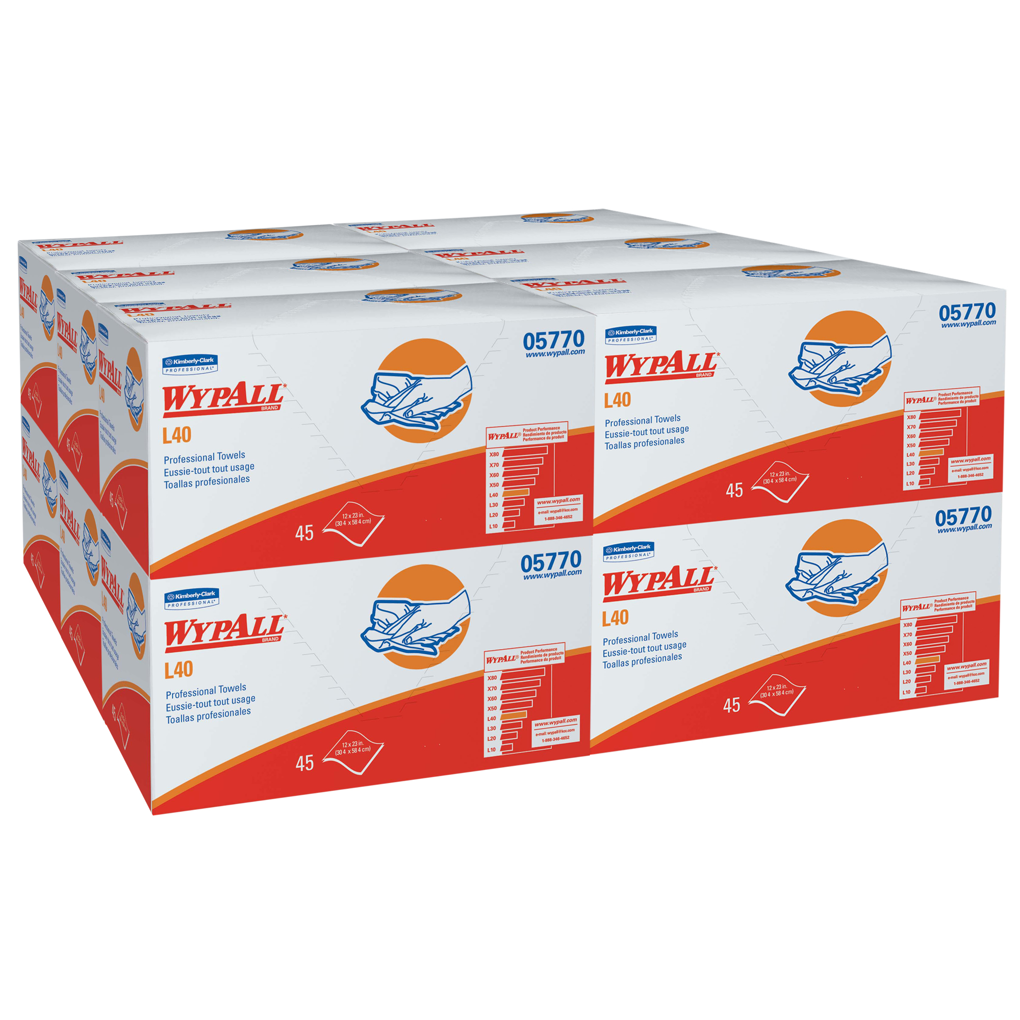 Picture of L40 Towels, Pro Towels, 12 X 23, White, 45/box, 12/carton