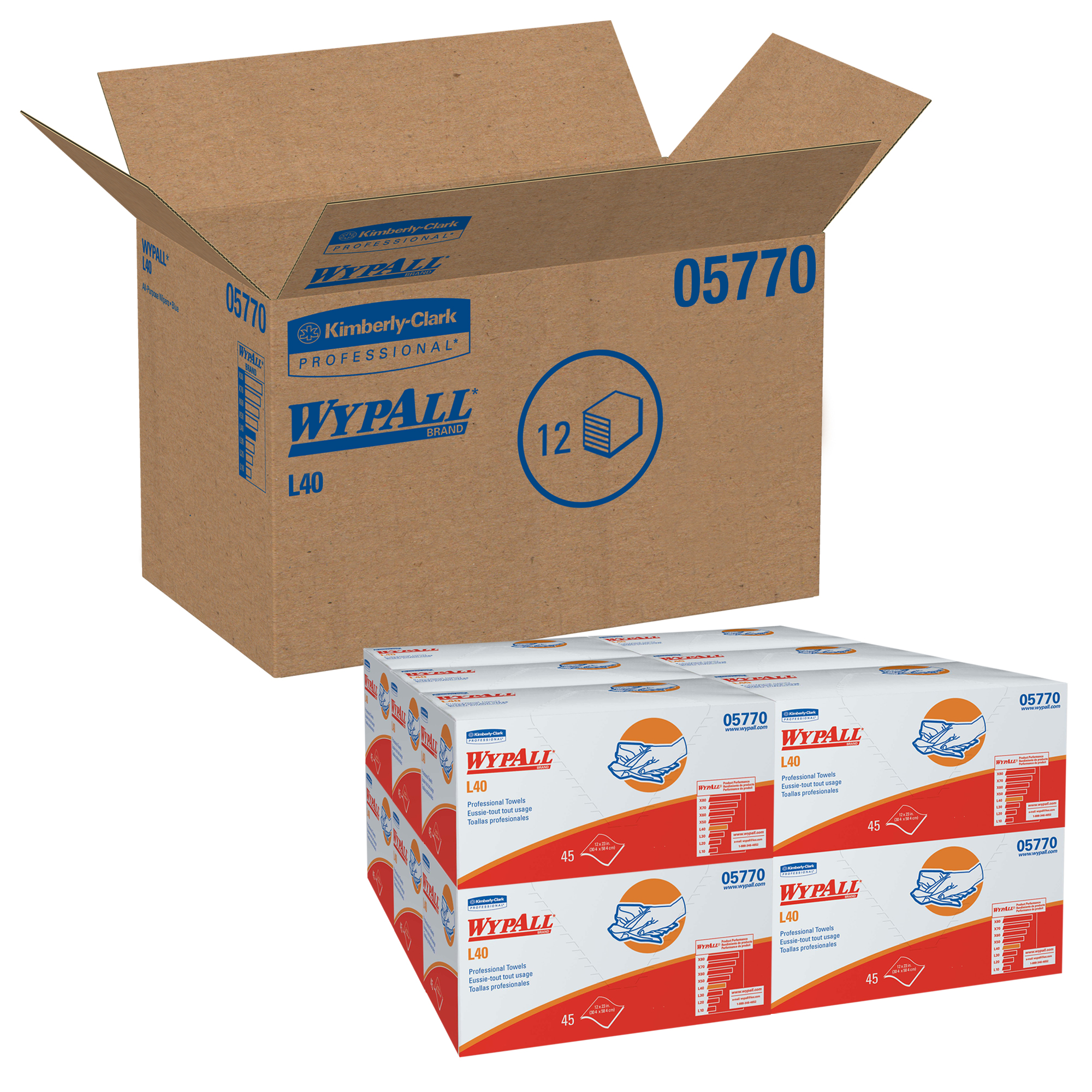 Picture of L40 Towels, Pro Towels, 12 X 23, White, 45/box, 12/carton