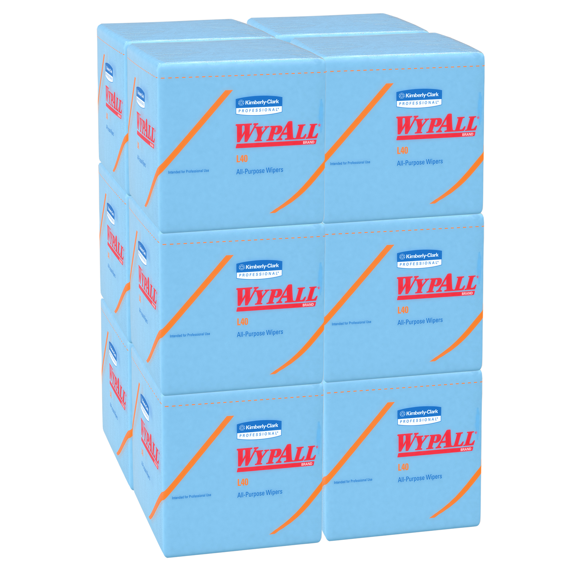 Picture of L40 Wiper, 1/4 Fold, Blue, 12 1/2 x 12, 56/Box, 12 Boxes/Carton
