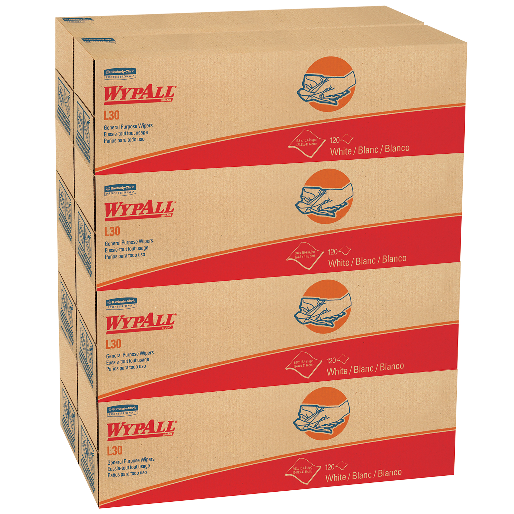 Picture of L30 Wipers, POP-UP Box, 9 4/5 x 16 2/5, 100/Box, 8 Boxes/Carton