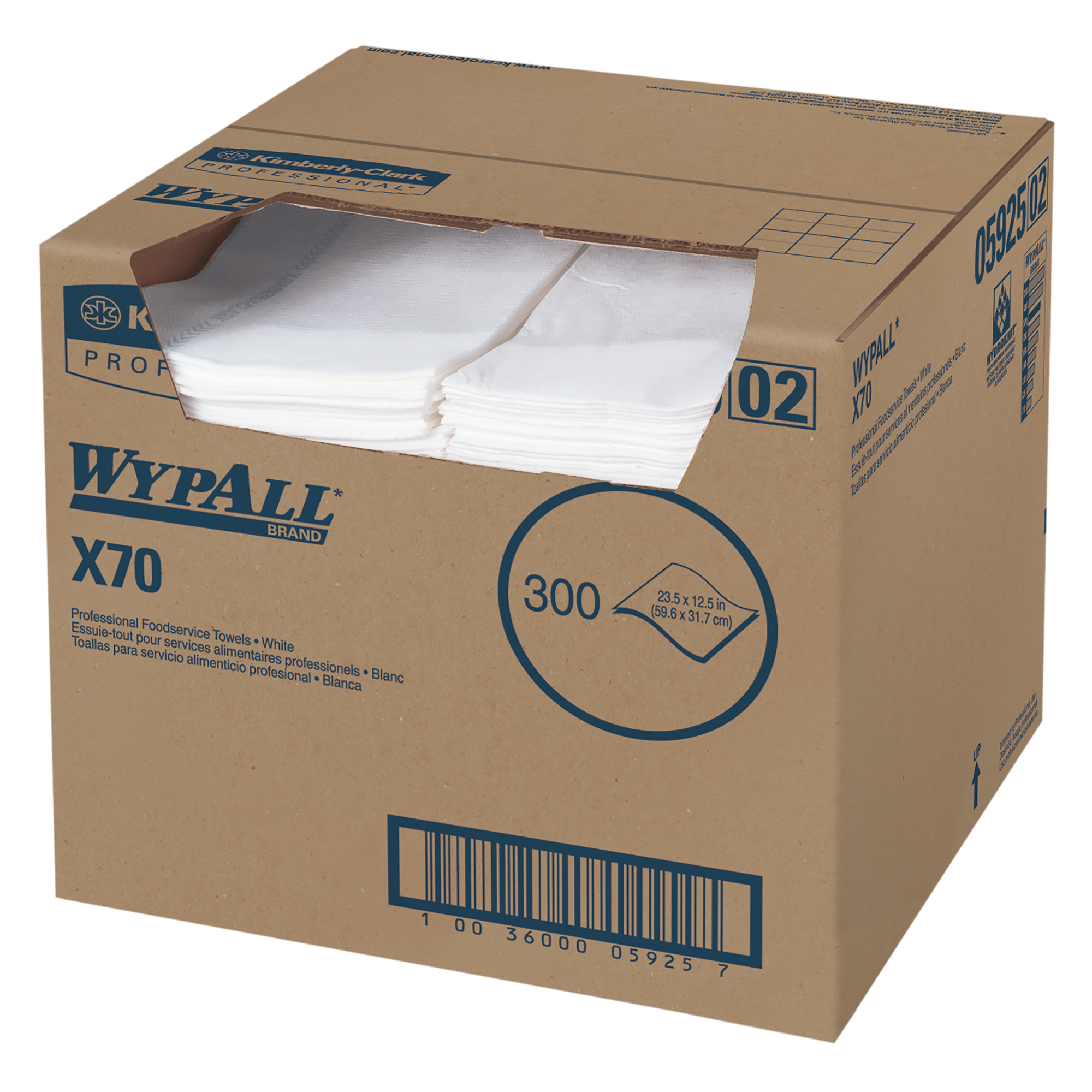 Picture of X70 Wipers, Kimfresh Antimicrobial, 12 1/2 X 23 1/2, White, 300/box