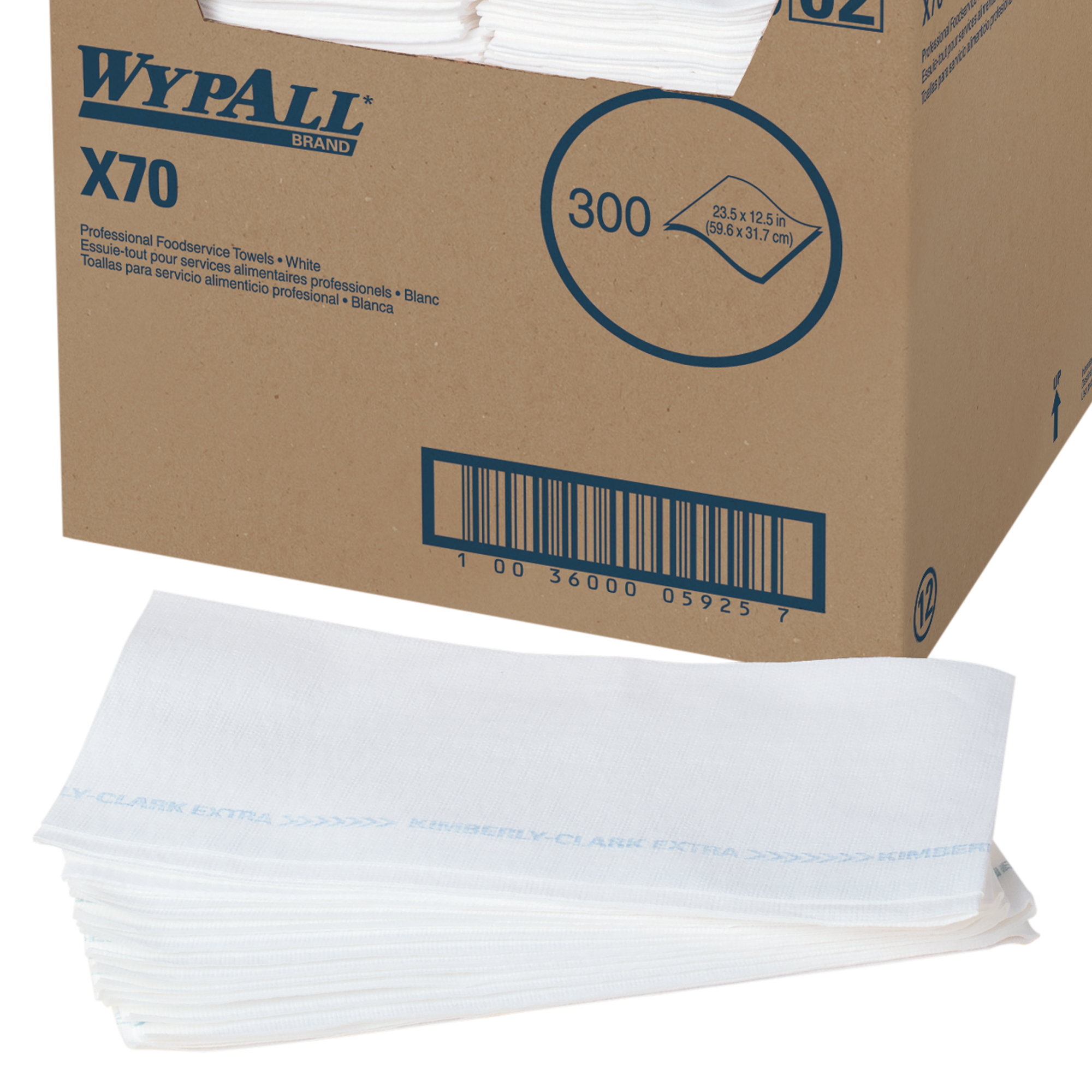 Picture of X70 Wipers, Kimfresh Antimicrobial, 12 1/2 X 23 1/2, White, 300/box