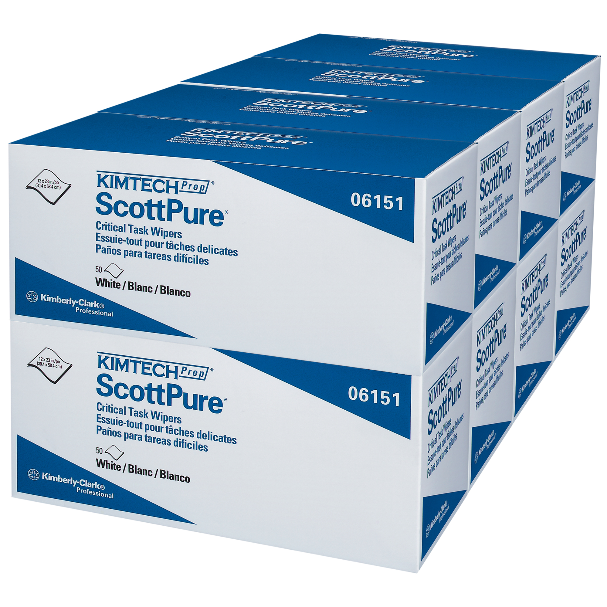 Picture of SCOTTPURE Critical Task Wipers, 12 x 23, White, 50/Bx, 8 Boxes/Carton