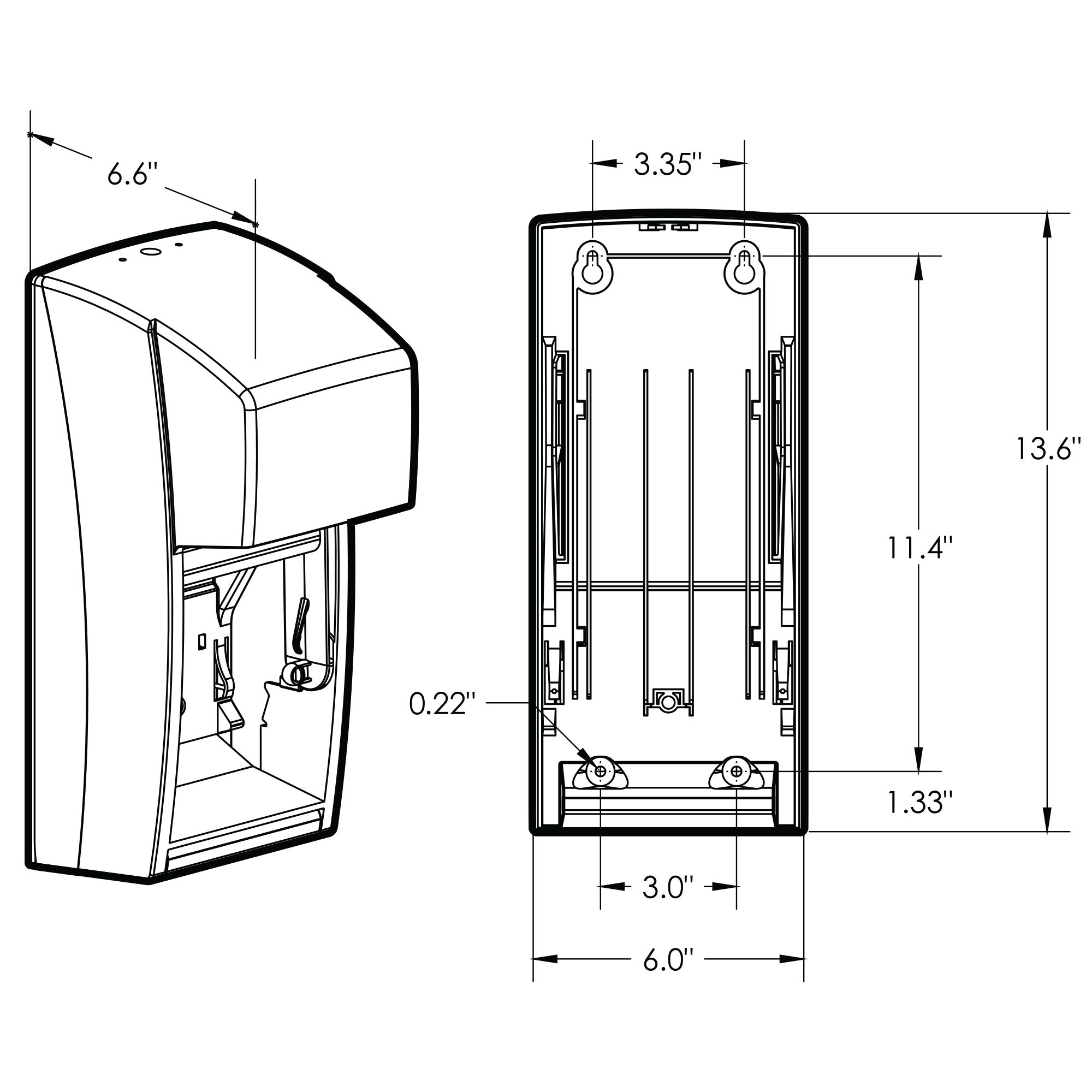 Picture of Coreless Double Roll Toilet Tissue Dispenser, 6 6/10 x 6 x13 6/10, Plastic, Smoke