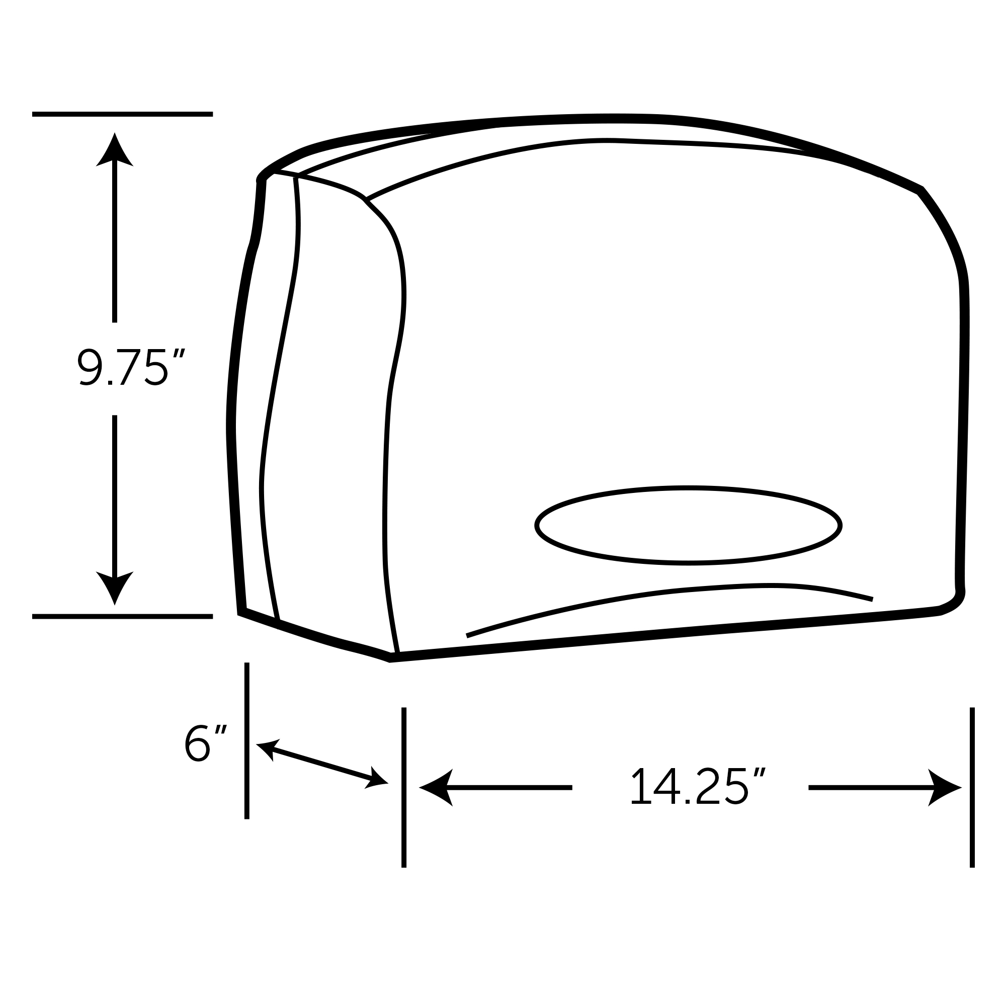 Picture of Coreless JRT Tissue Dispenser, 14 3/10w x 5 9/10d x 9 4/5h, White