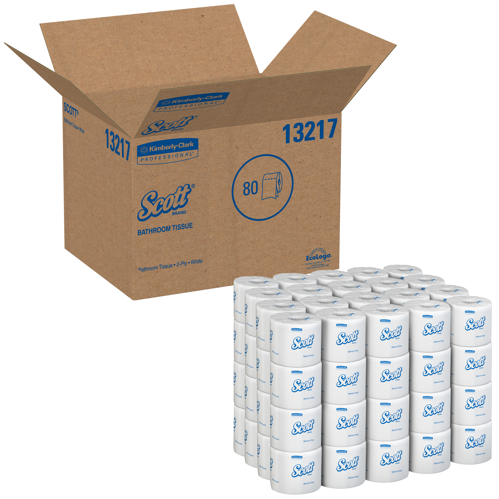 Picture of 100% Recycled Fiber Toilet Tissue, 2-Ply, 506 Sheets/Roll, 80/Carton