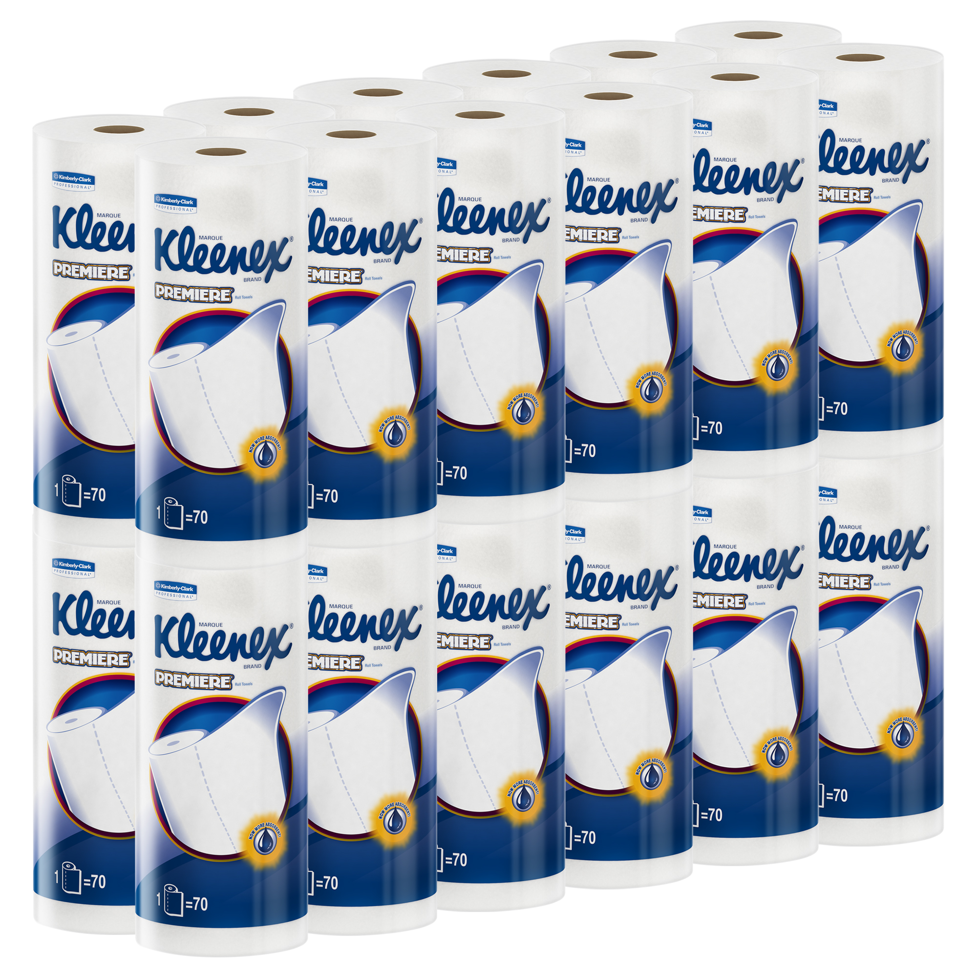 Picture of Kleenex® Kitchen Roll Towels, KRT, Premium Kleenex, White, 70/Roll, 24 Rolls/Carton (KCC13964)