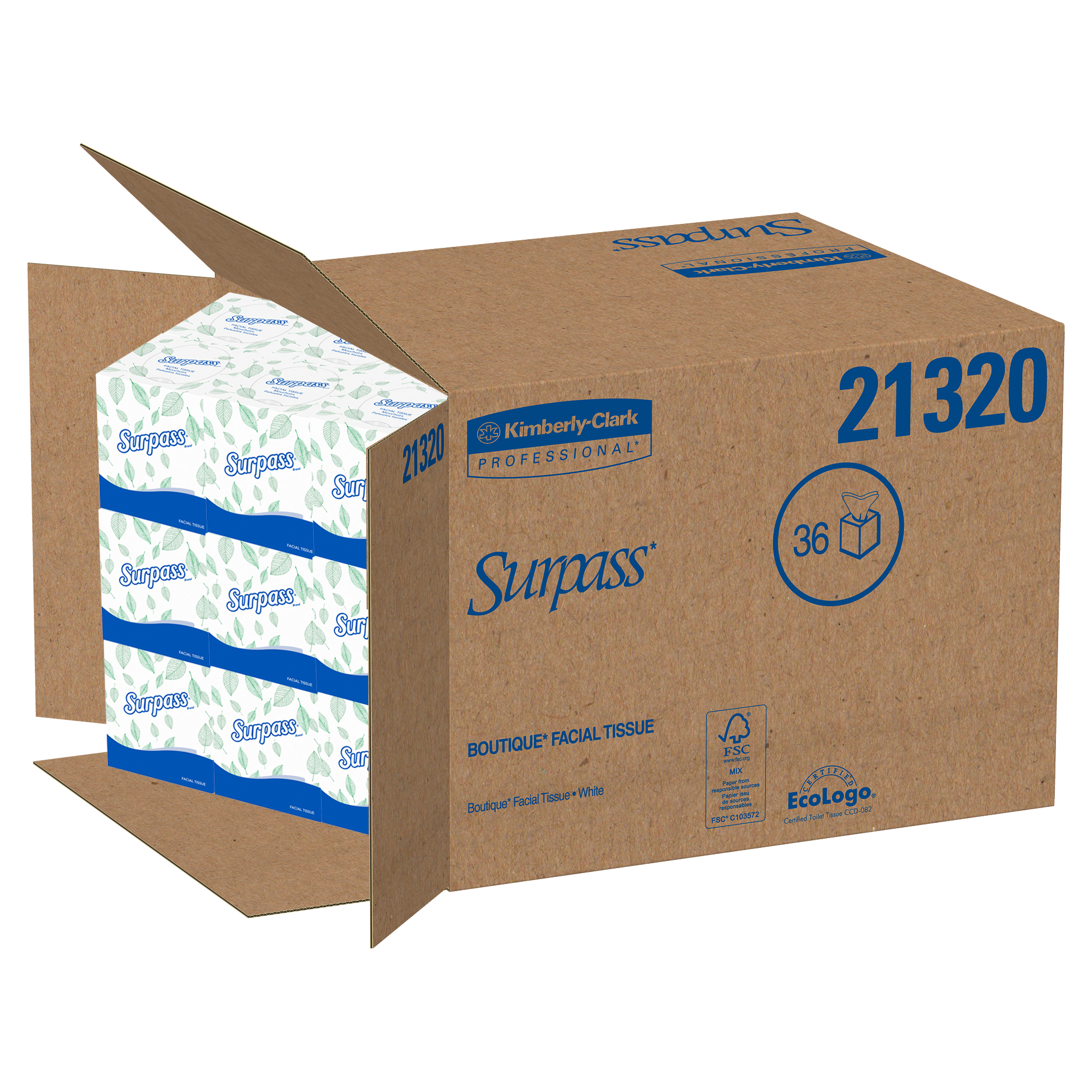 Picture of Facial Tissue, 2-Ply, Pop-Up Box, 110/Box, 36 Boxes/Carton