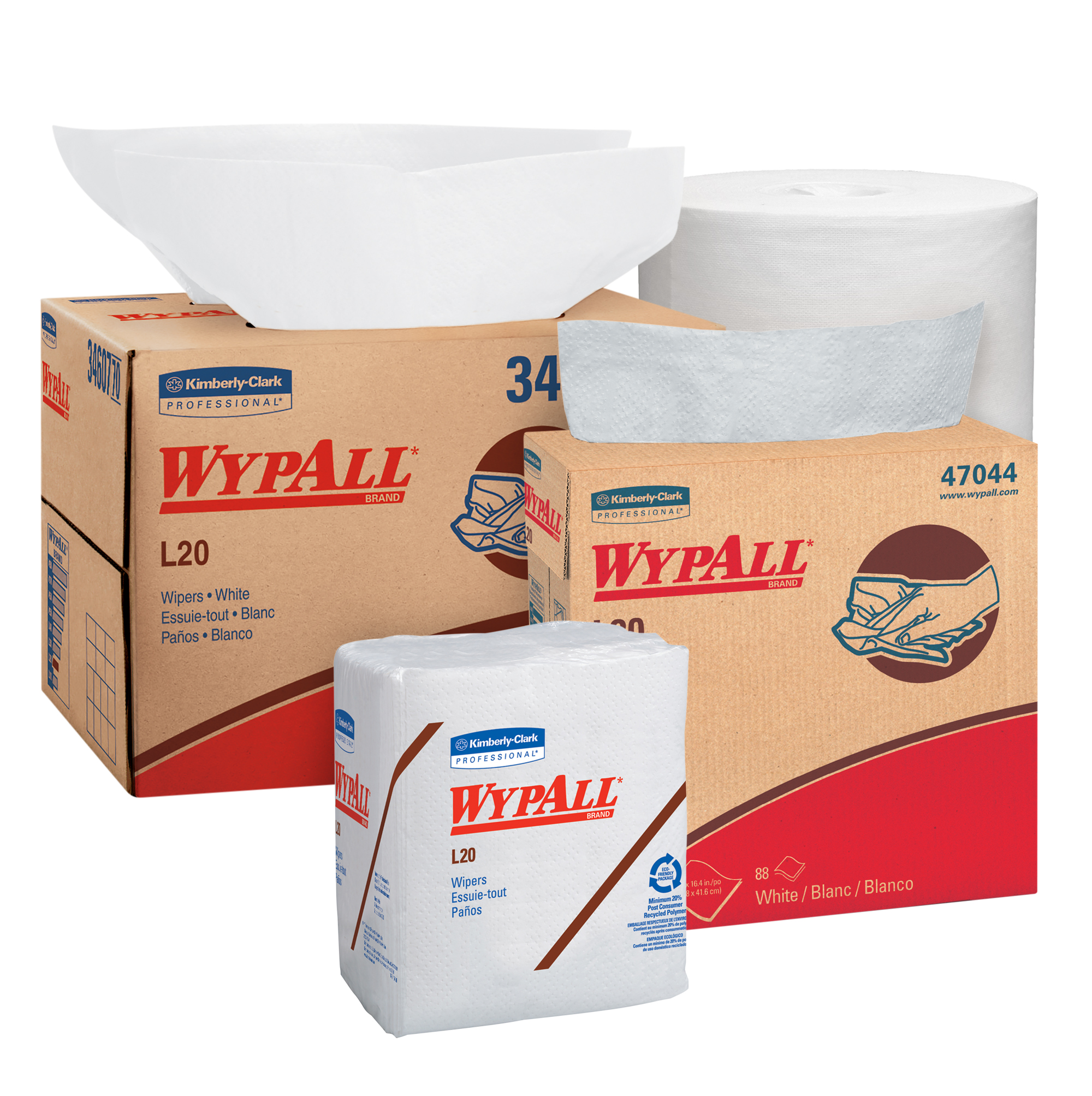 Picture of L20 Towels, Brag Box, 12 1/2 X 16 4/5, Multi-Ply, White, 176/box