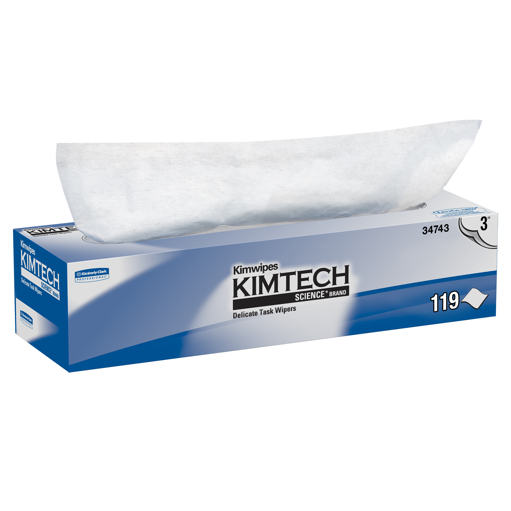 Picture of KIMWIPES Delicate Task Wipers, 3-Ply, 11 4/5 x 11 4/5, 119/Box, 15 Boxes/Carton