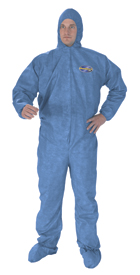 Picture of A60 Blood and Chemical Splash Protection Coveralls, 2X-Large, Blue, 24/Carton