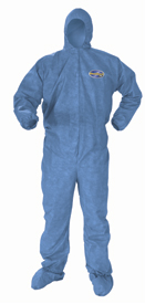 Picture of KleenGuard* A60 Blood and Chemical Splash Protection Coveralls, 3X-Large, Blue, 20/Carton (KCC45096)