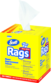 Picture of Rags in a Box, POP-UP Box, 10 x 12, White, 200/Box