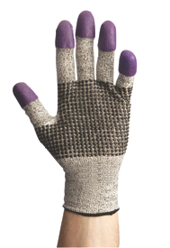 Picture of G60 Purple Nitrile Gloves, Medium/Size 8, Black/White, Pair
