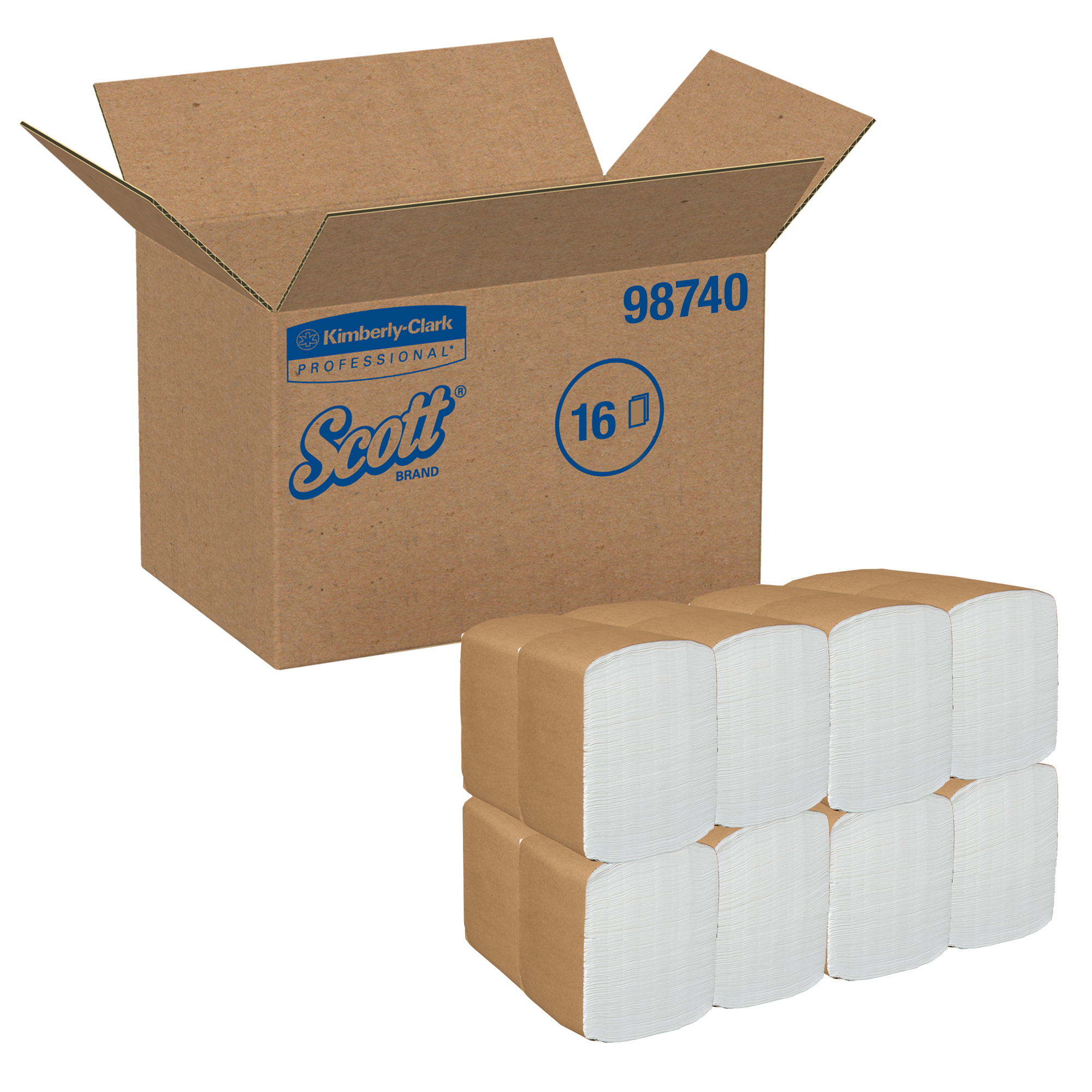 Picture of Full Fold Dispenser Napkins, 1-Ply, 13 x 12, White, 375/Pack, 16 Packs/Carton