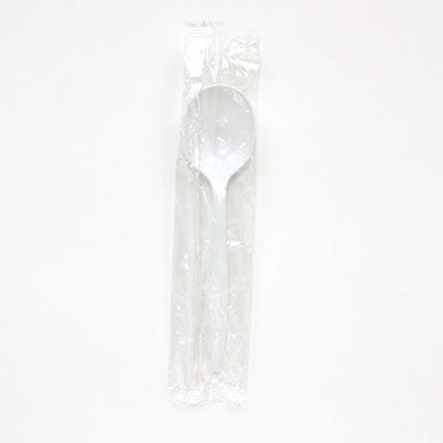 Picture of Soup Spoon, Medium Weight,  Polypropylene, Wrapped