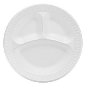 Picture of Plate, 10-1/4", Foam, Dart,  3-Compartment, 125 EA/SL