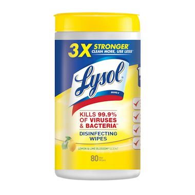 Picture of Surface Sanitizing Wipes,  Lysol, Lemon & Lime, 80 EA/CN