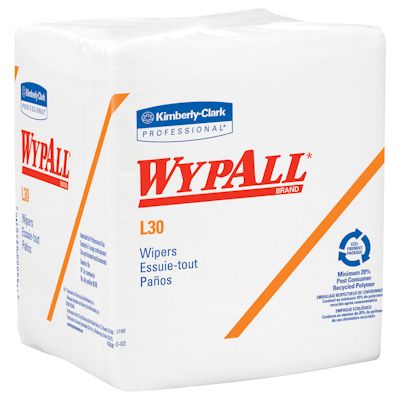 Picture of L30 Wiper, 12.5"x12", Wypall,  1/4 Fold, Pop-Up Box, 90 EA/BX