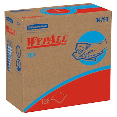 Picture of X60 Wiper, 9.1"x16.8",  Wypall, Pop-Up, 126 EA/BX