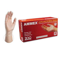 Picture of Ammex Gloves, Small, Vinyl,  Anti-Microbial, 200 EA/BX