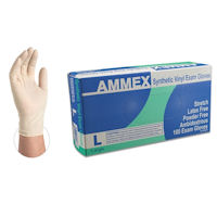 Picture of Exam Gloves, Small, Vinyl,  Powder-Free, 100 EA/BX, White