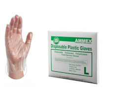 Picture of Food Service Glove, Medium,  Poly, Disposable, 100 EA/BX