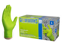 Picture of Gloves, Nitrile, Medium,  Heavy Duty, GloveWorks, 100 EA/BX