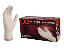 Picture of Gloves, Medium, Latex,  Powder-Free, 100 EA/BX