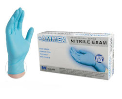 Picture of Exam Glove, Medium, Nitrile,  Powder-Free, 100 EA/BX Blue