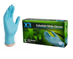 Picture of AMMEX Gloves, Medium, Nitrile,  Powder Free, Xtreme X3