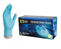 Picture of AMMEX X3-200 Gloves, Large,  Nitrile, Powder-Free, Xtreme, 200/BX