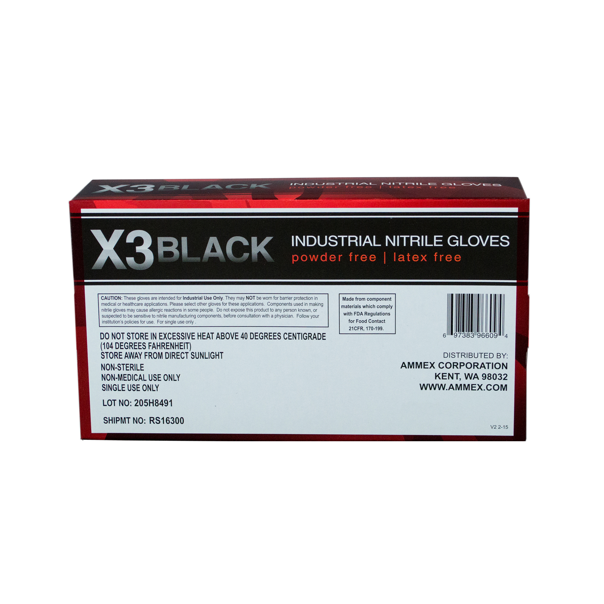 Picture of AMMEX X3 Gloves, Small, Nitrile,  Powder-Free, 100 EA/BX
