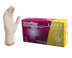 Picture of Gloves, Medium, Latex,  GlovePlus, Powder Free, 5 Mil