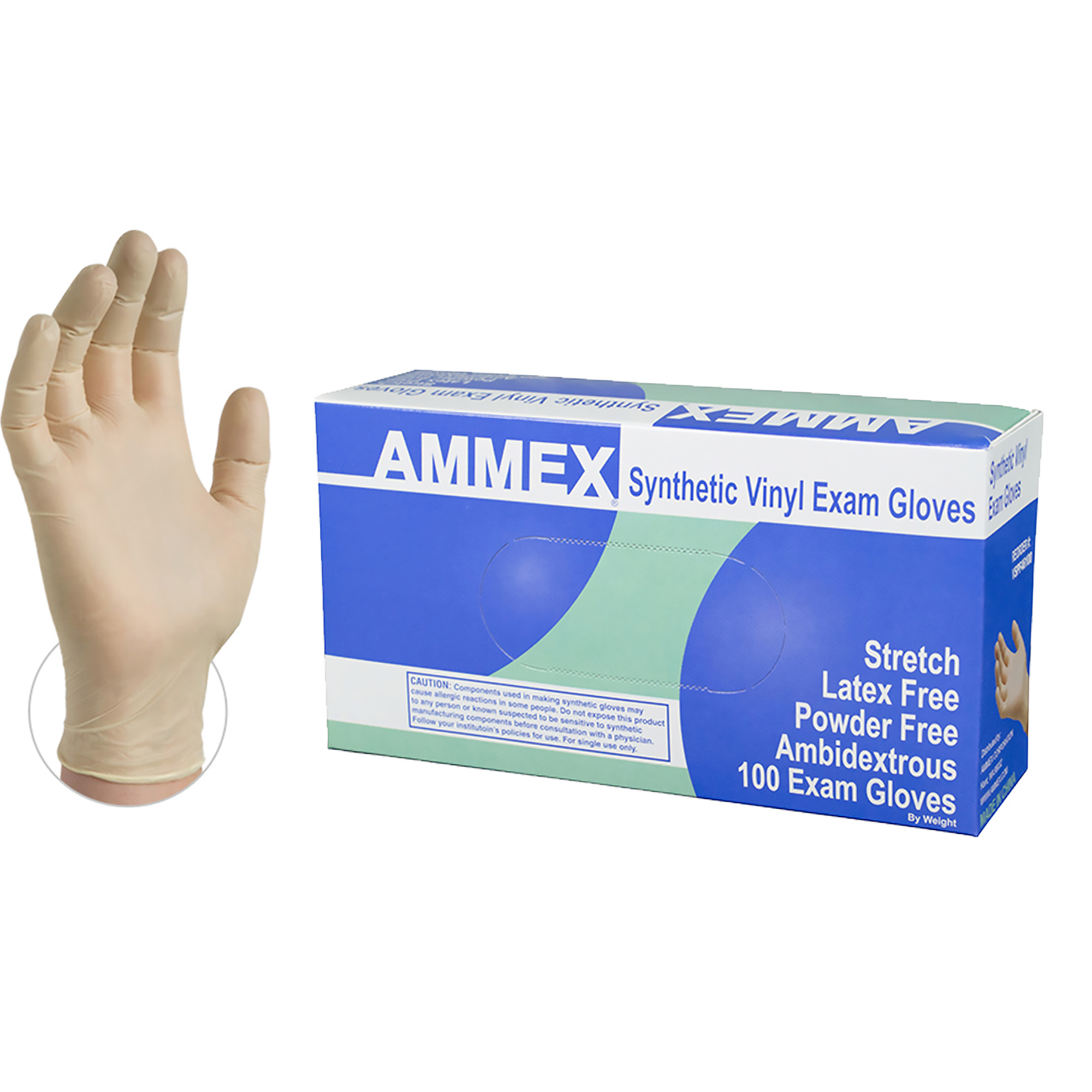 Picture of Exam Gloves, XL, Vinyl,  Powder-Free, 100 EA/BX